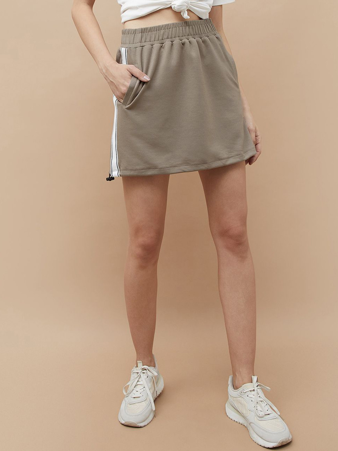 Kappa Women Solid Straight Mini A-Line Skirt