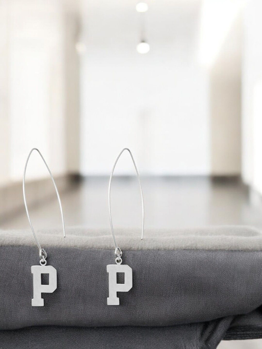 Goldnera 925 Sterling Silver Alphabet Contemporary Drop Earrings