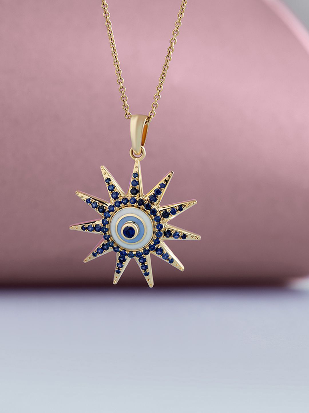 Mia by Tanishq 14KT Star Protector Evil Eye Gold & Diamond Pendant