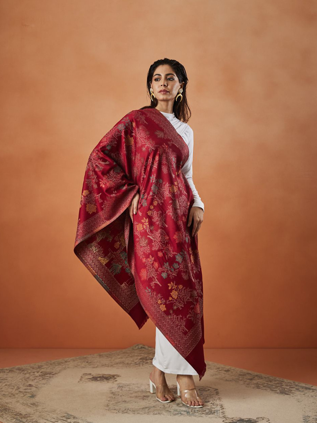 Pashmoda Women Ethnic Motifs Woven Design Stole
