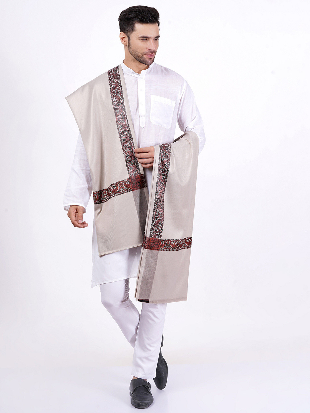 Vrinde Ethnic Motifs Woven Design Woollen Shawl