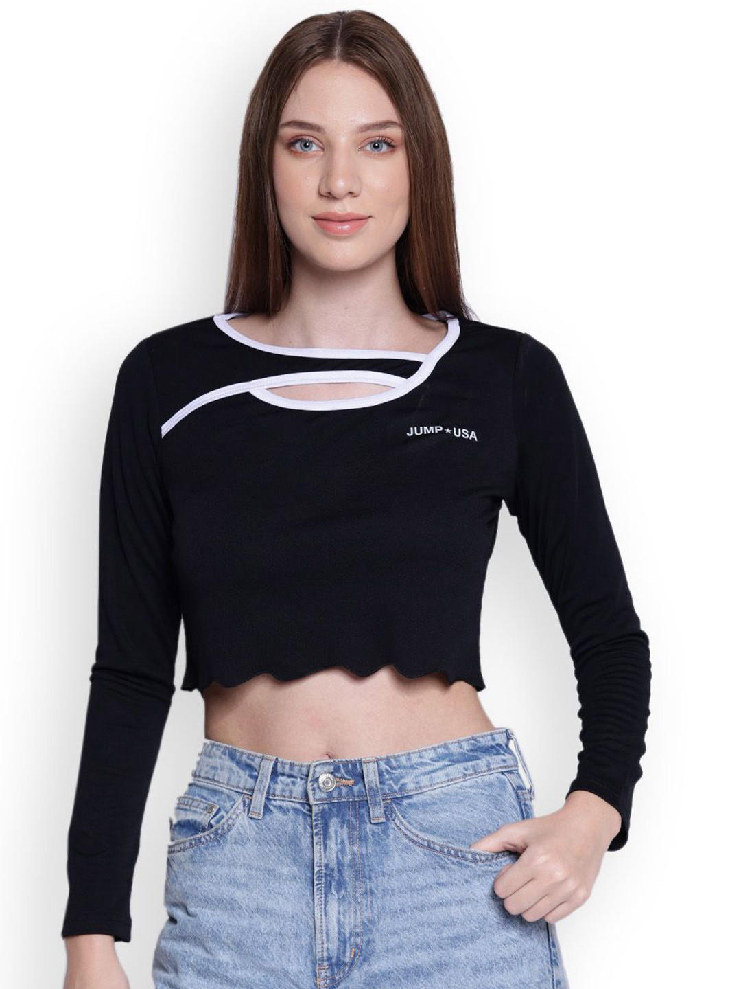 JUMP USA Chiffon Crop Top