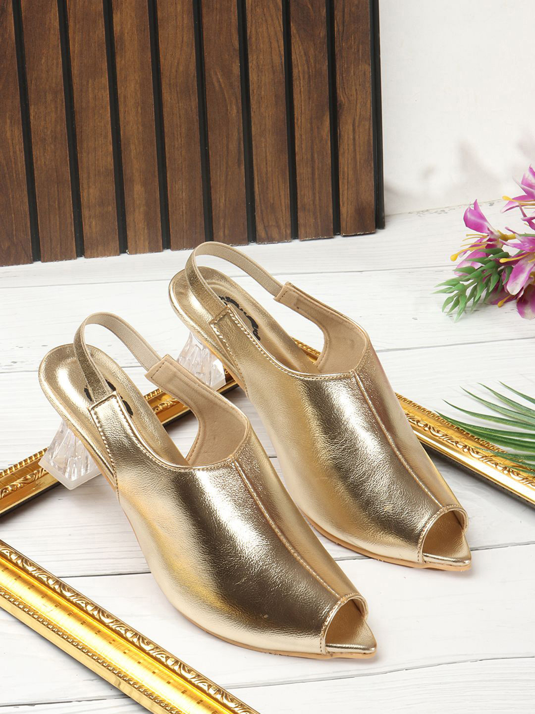 Denill Block Heel Peep Toes