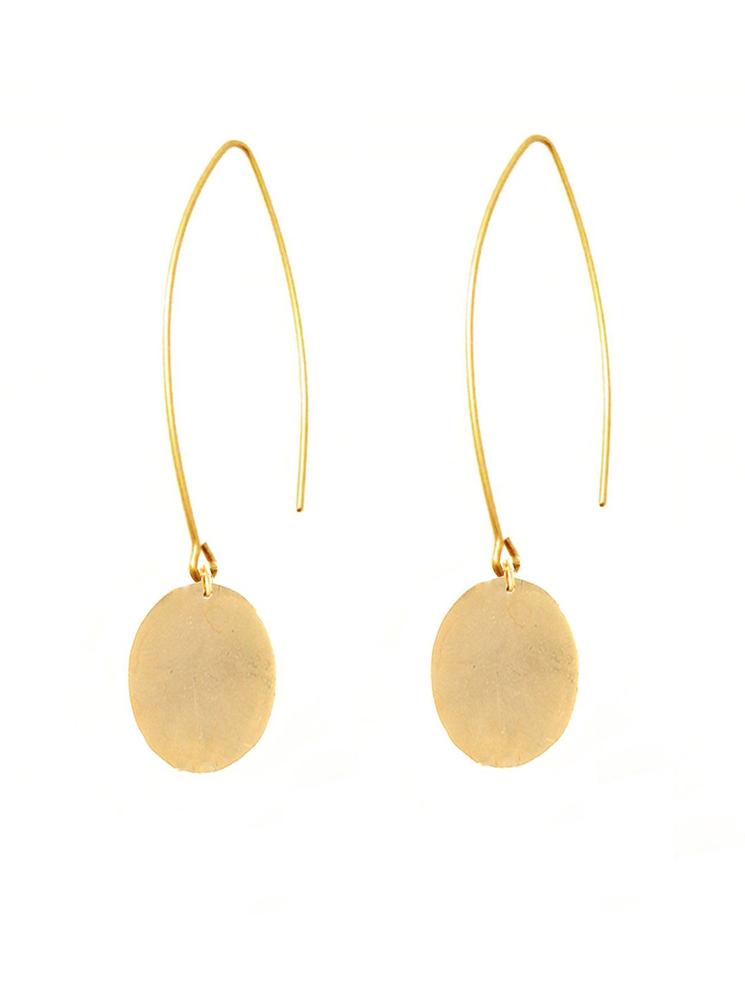 Goldnera Gold-Plated Oval Shape Drop Earrings