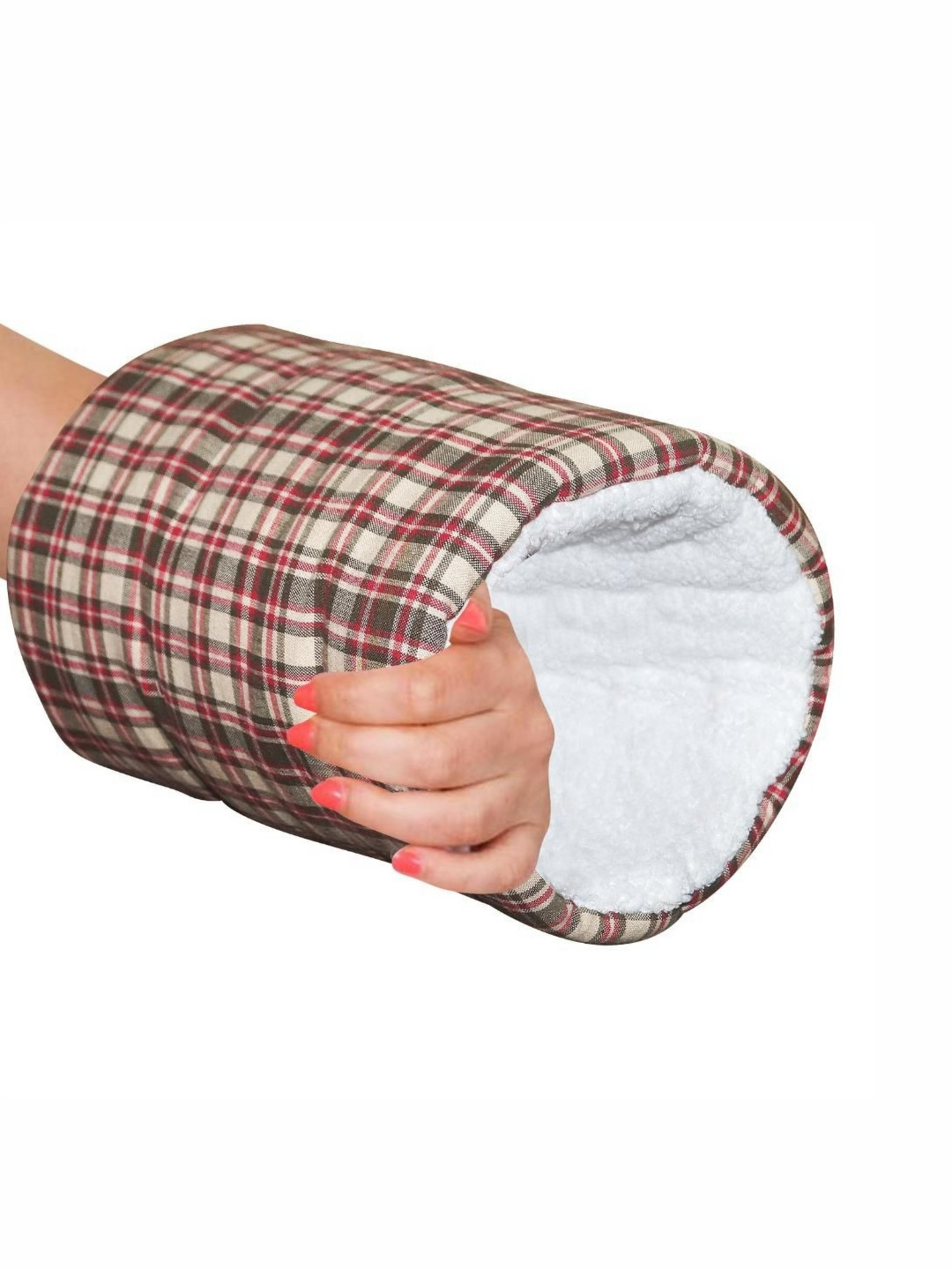 OSCAR HOME Brown Checkered Cotton Ultra Soft Cotton Baby Pillow-13 x 21 x 25.4 cm