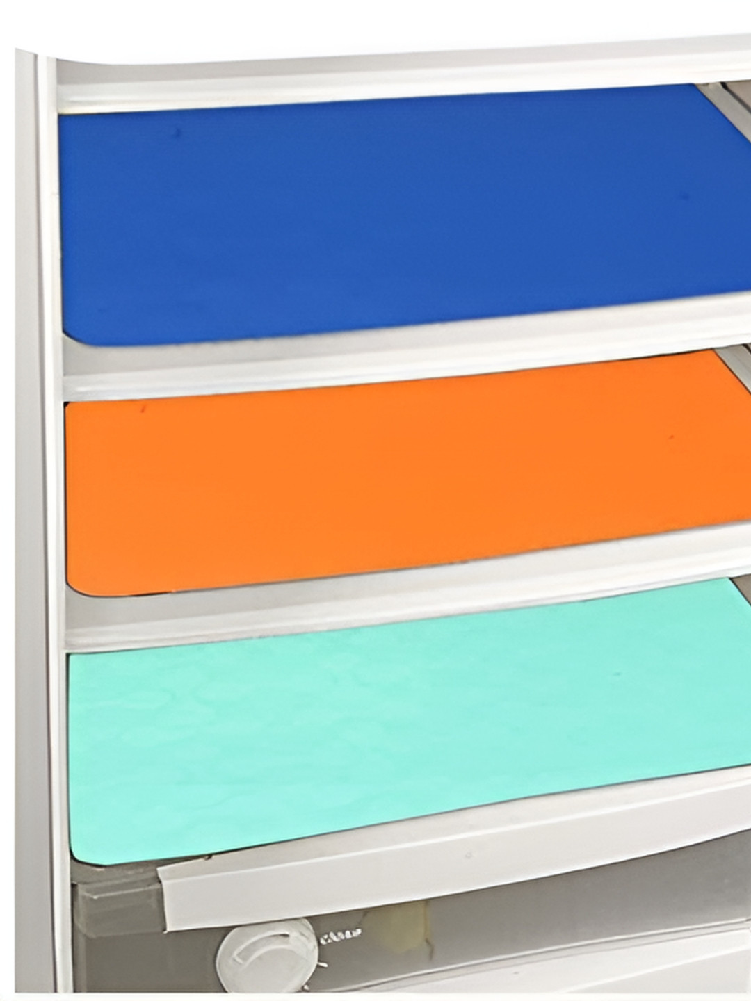 prettykrafts Blue & Orange Refrigerator Shelf Mats