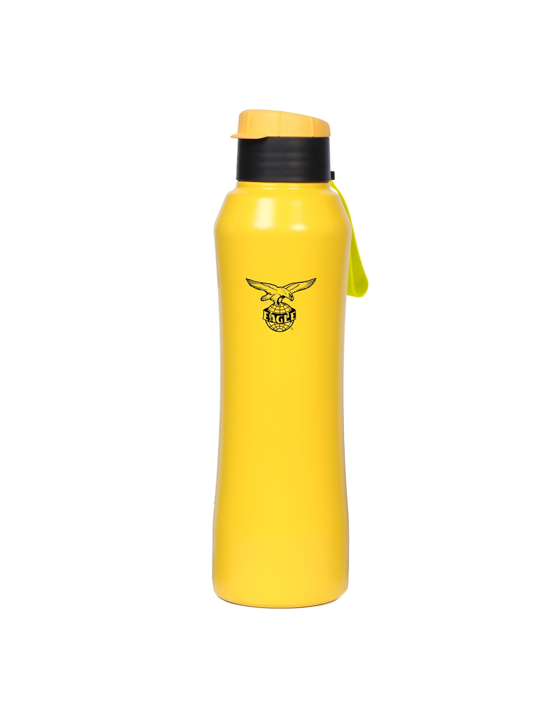 Eagle Yellow Brand Logo Stainless Steel Flip Top Water Bottle - 1L