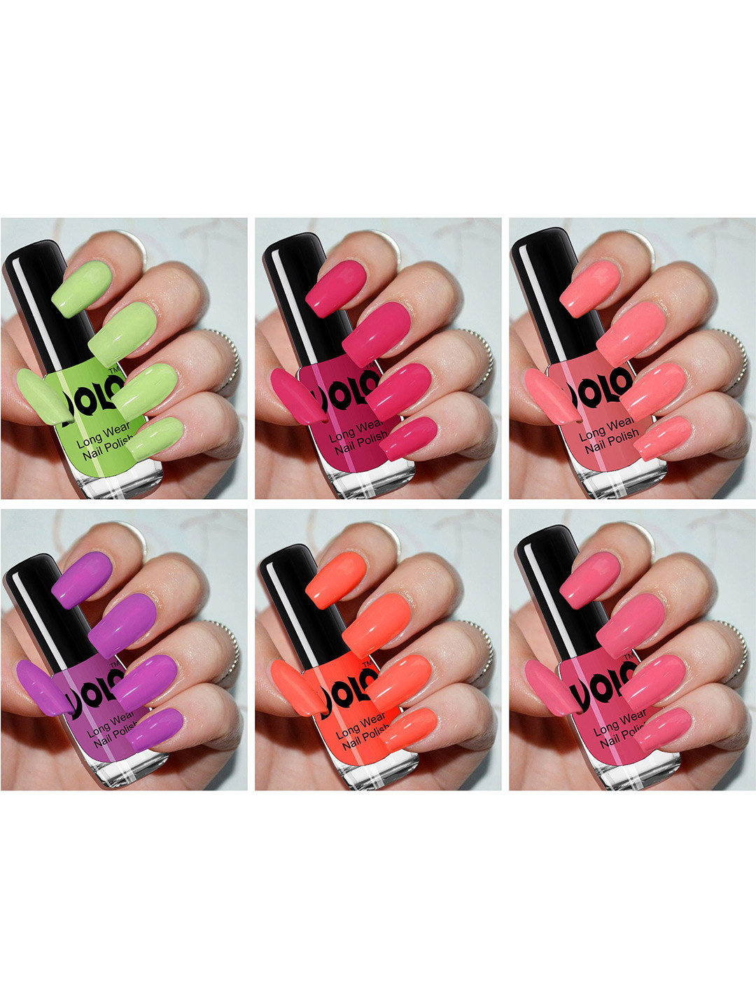 VOLO Set Of 6 Color Rich Toxic Free Perfection Shine Nail Polish - 5 ml Each - VT-032