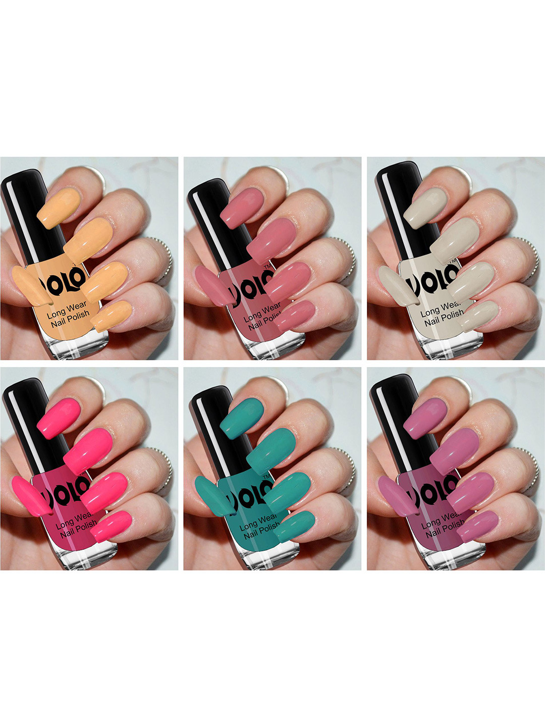 VOLO Set Of 6 Color Rich Perfection Shine Nail Polish-5ml Each-VT-048