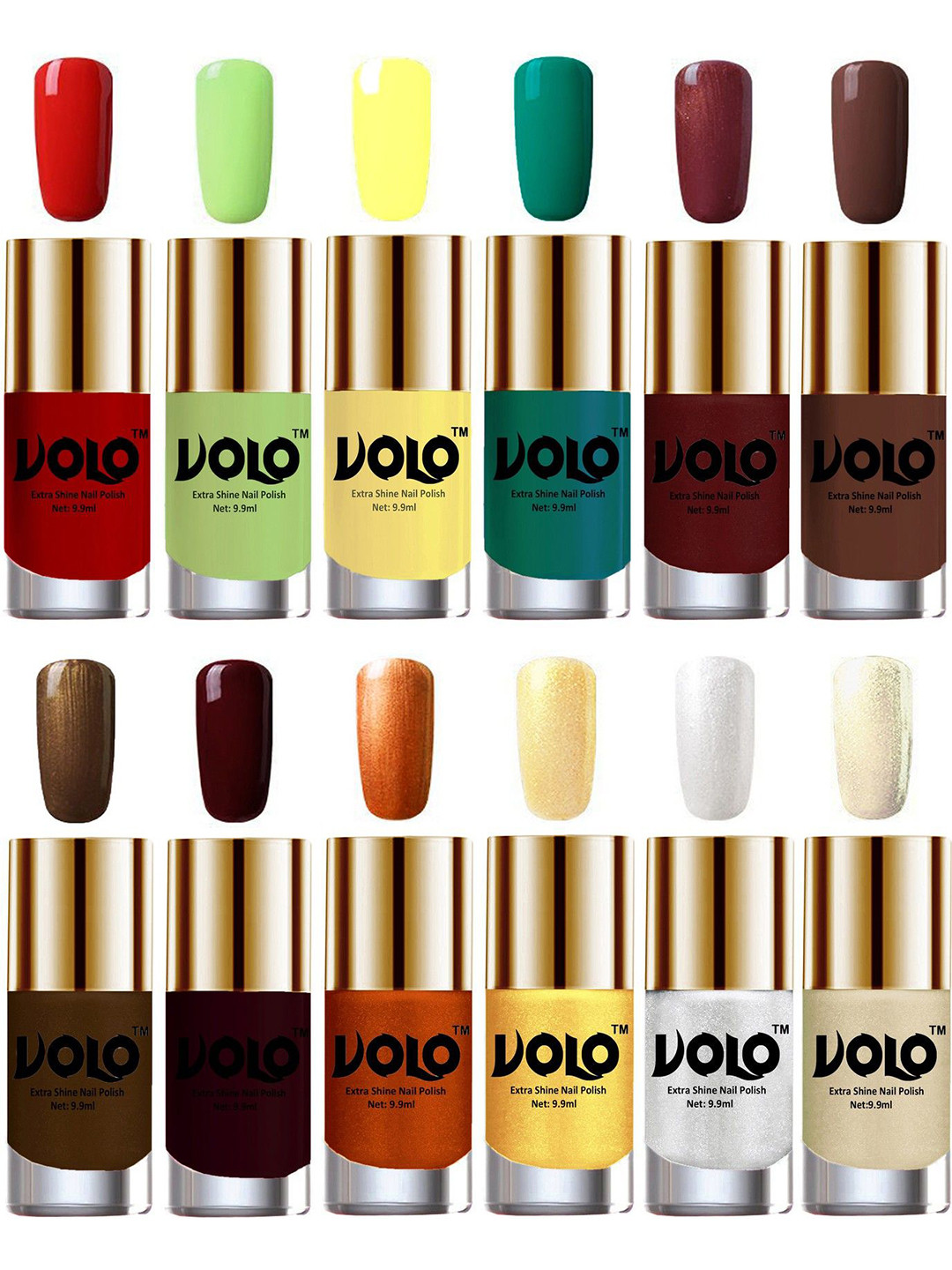 VOLO Set Of 12 Extra Shine Nail Polish- 9.9ml Each-Combo-No-316