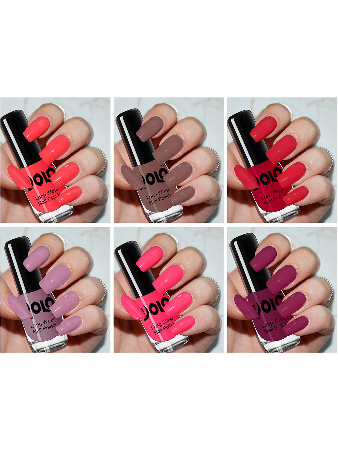 VOLO Set Of 6 Color Rich Toxic Free Nail Polish-6 ml Each