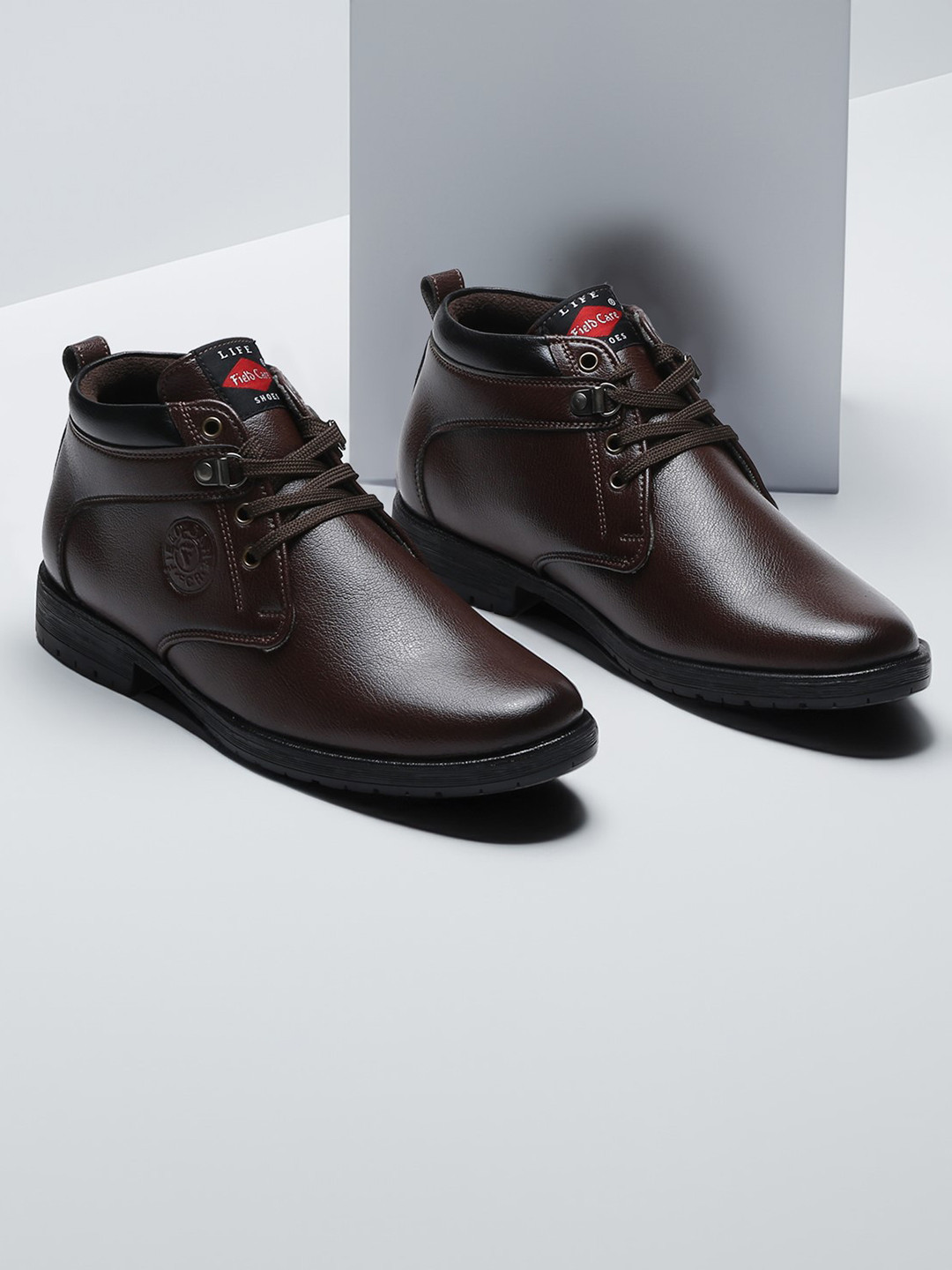 Field Care Men Shock Absorbing Anti-Skid Padded Block-Heeled Formal Boots