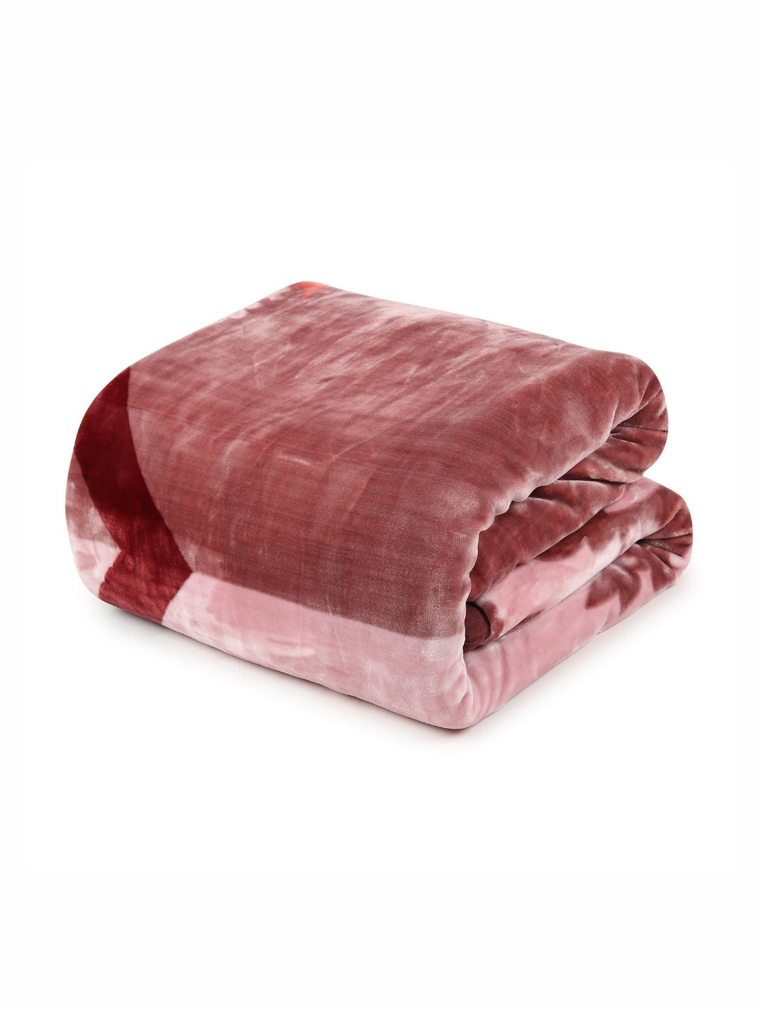 Nivasam Burgundy & Pink Floral 1000 GSM Mink Heavy Winter Double Bed Blanket