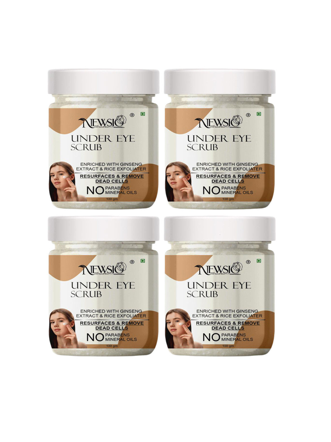 Newsio Set Of 4 Underarms Brightening Scrub-100 g Each