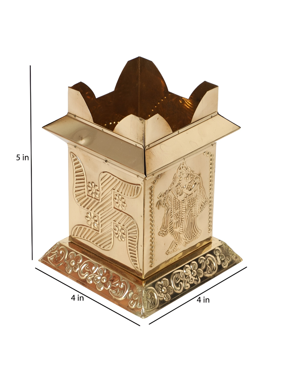 Amaya Decors Gold-Toned Textured Tulsi Pot