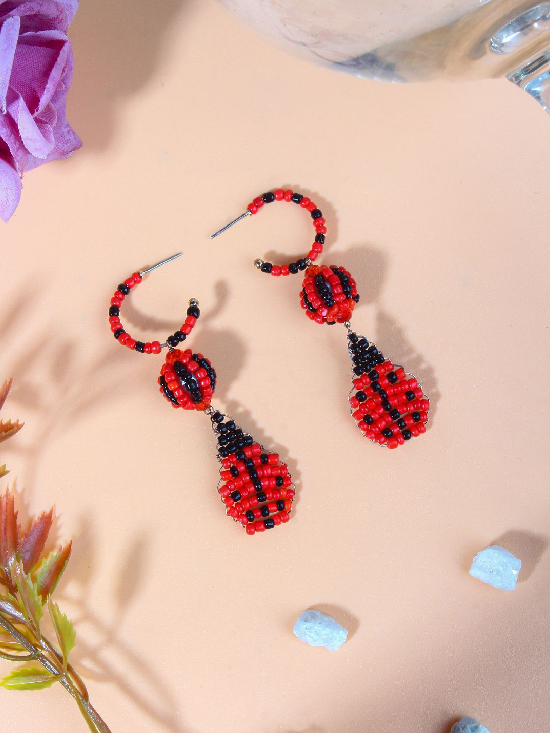 KPOP Silver-Plated Beaded Drop Earrings