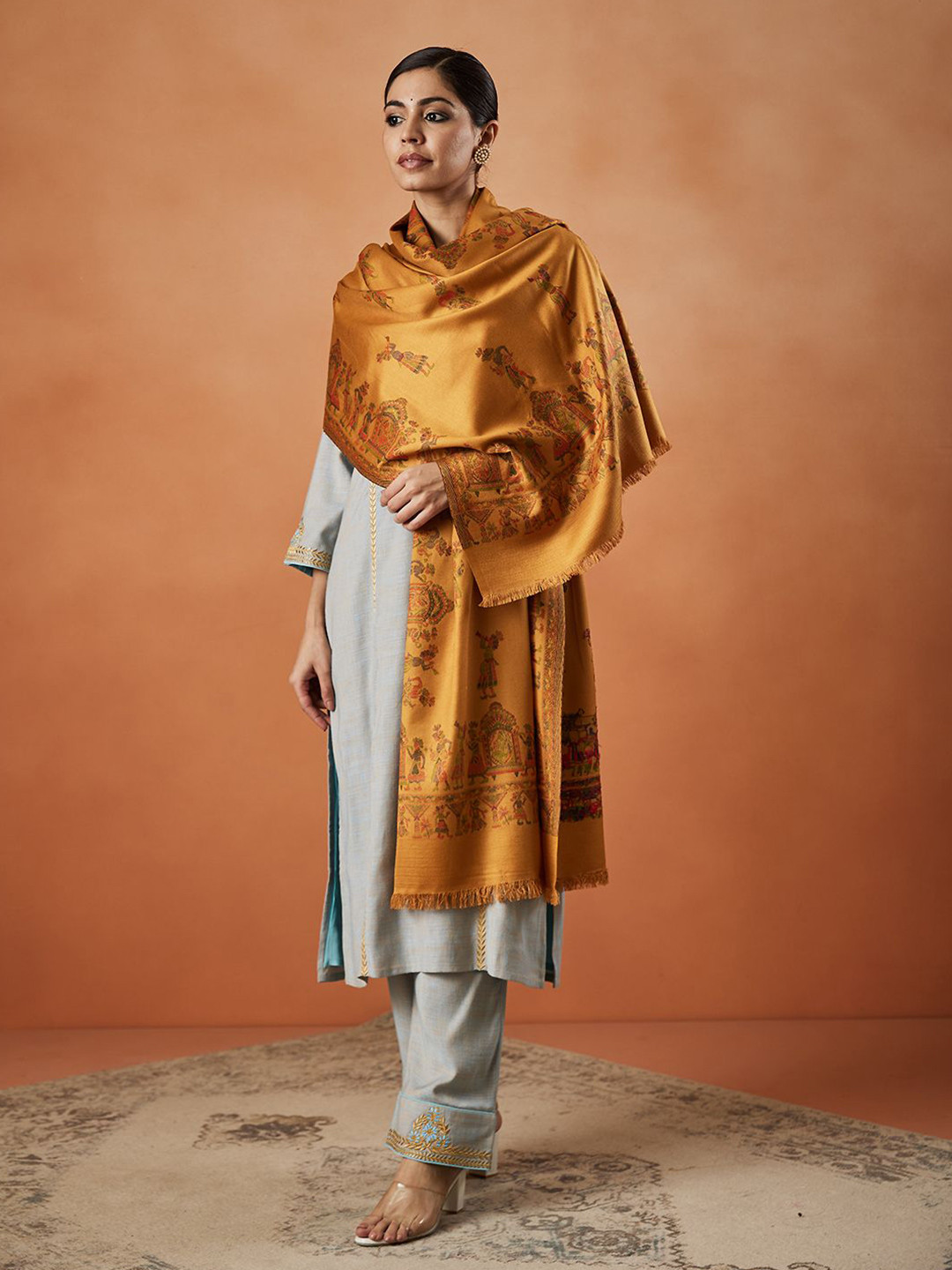 Pashmoda Women Ethnic Motifs Woven Design Stole