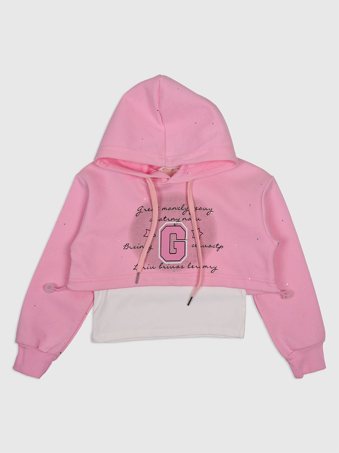 CHUNMUN Girls Hooded Crop Sweatshirt