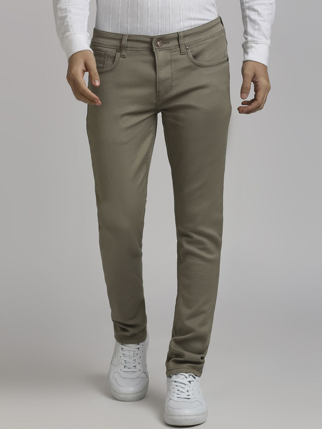 ROCKING SWAMY Men Solid Slim Fit Regular Trousers