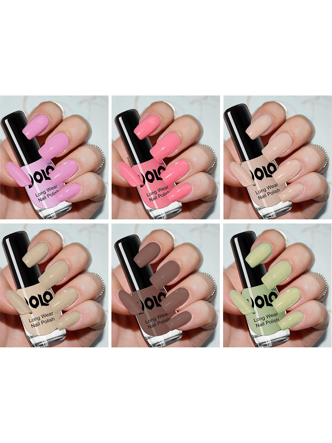 VOLO Set Of 6 Color Rich Perfection Shine Nail Polish - 5 ml Each - VT-017