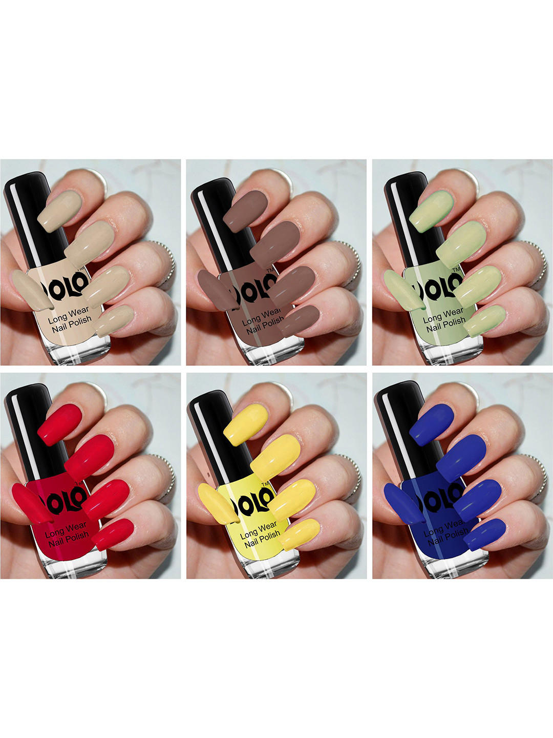 VOLO Set Of 6 Long Wearing Nail Polish- 5ml Each- VT-067