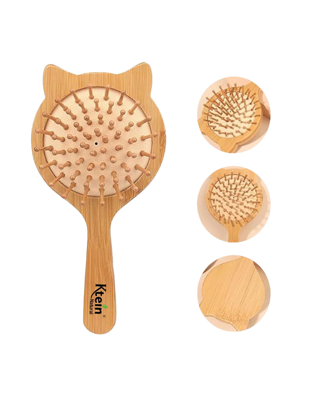 Ktein Air Bag Hair Brush With Wooden Handle - Brown