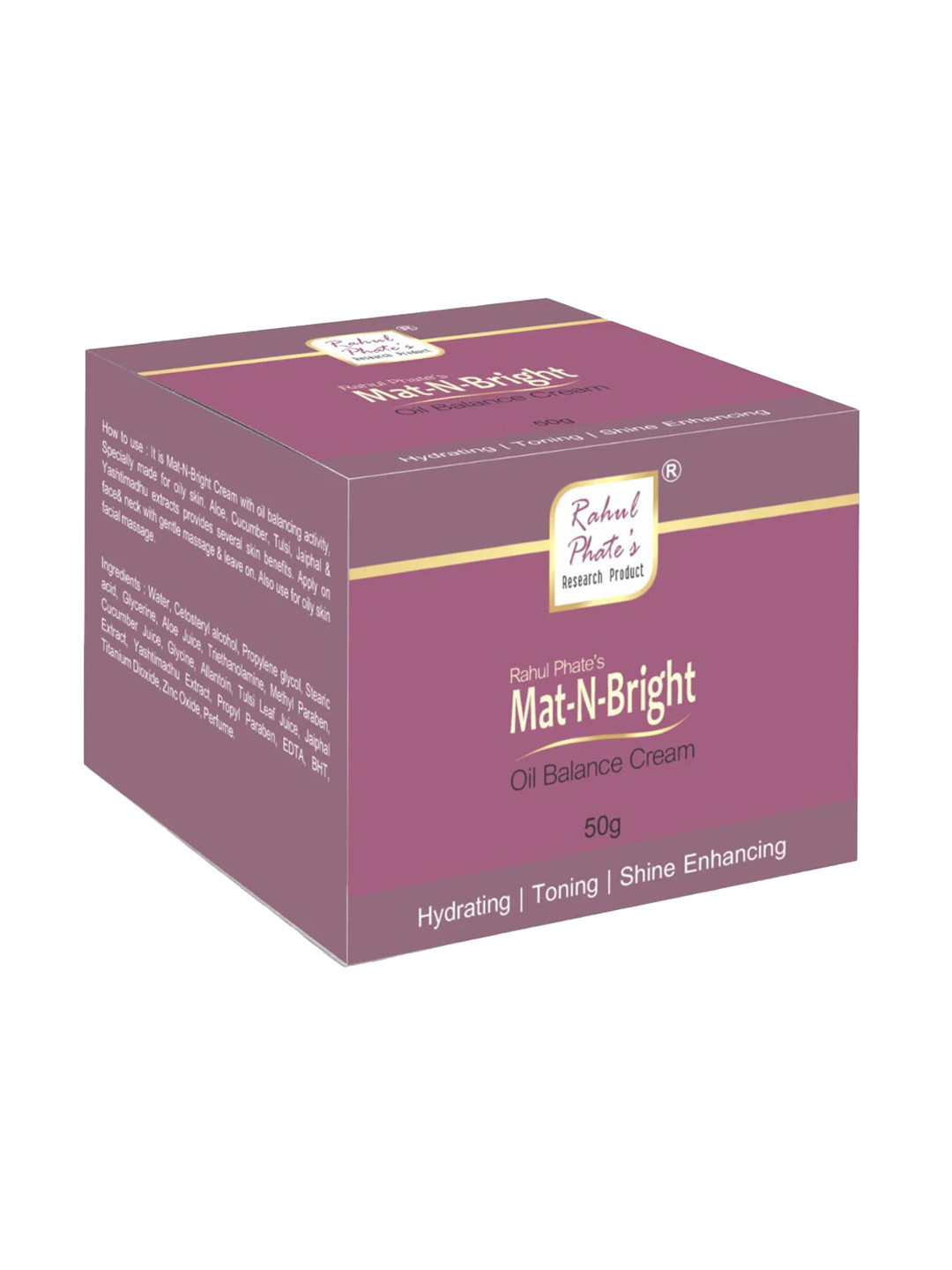Rahul Phate Research Product Mat-N-Bright Oil Balance Cream -50 g