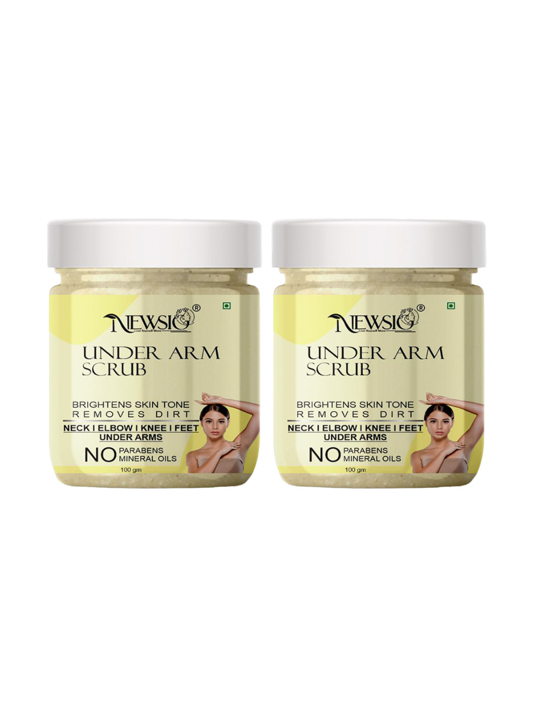 Newsio Set Of 2 Underarms Brightening Scrub-100 g Each