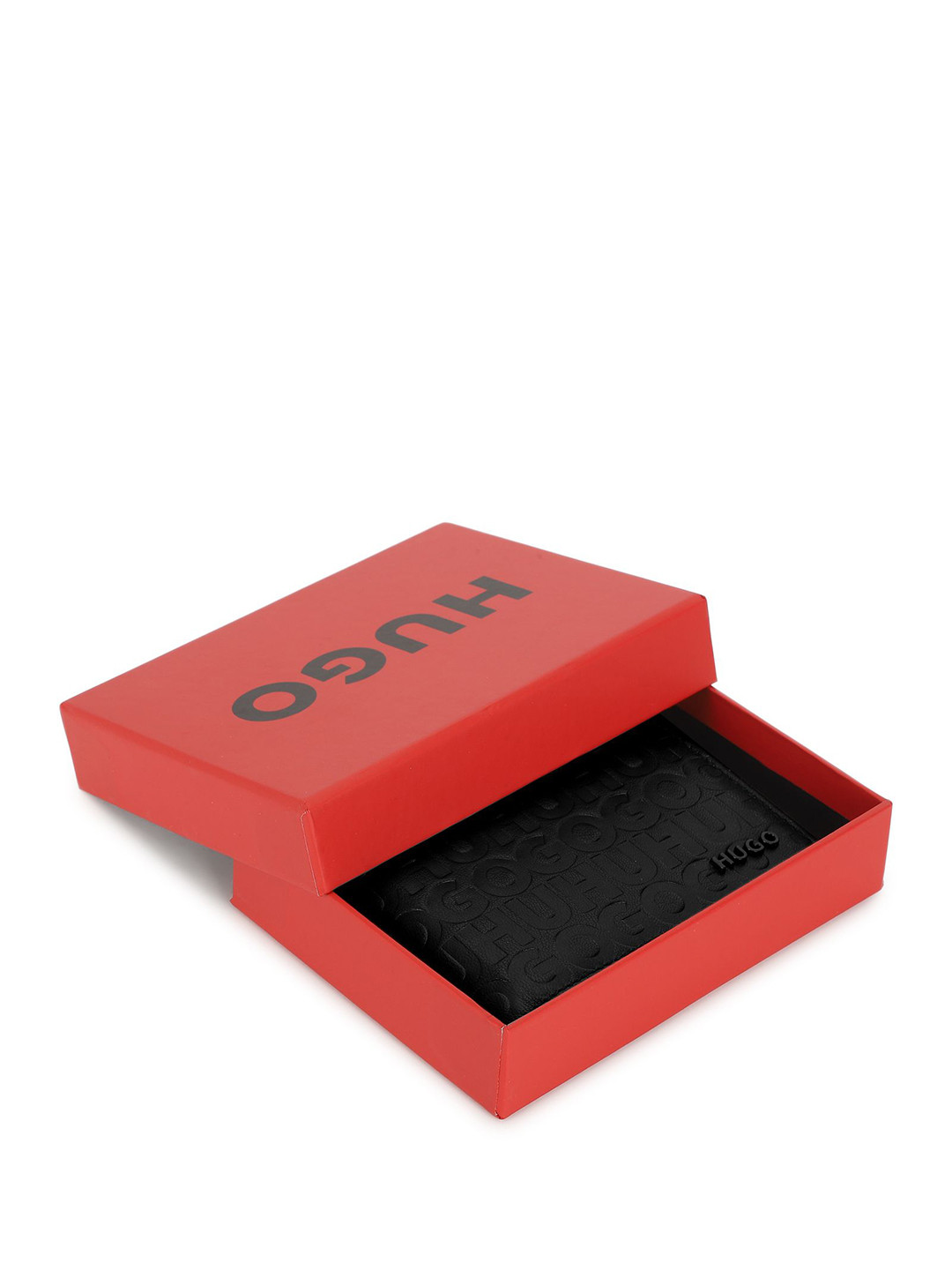 HUGO Men Textured Leather Two Fold Wallet