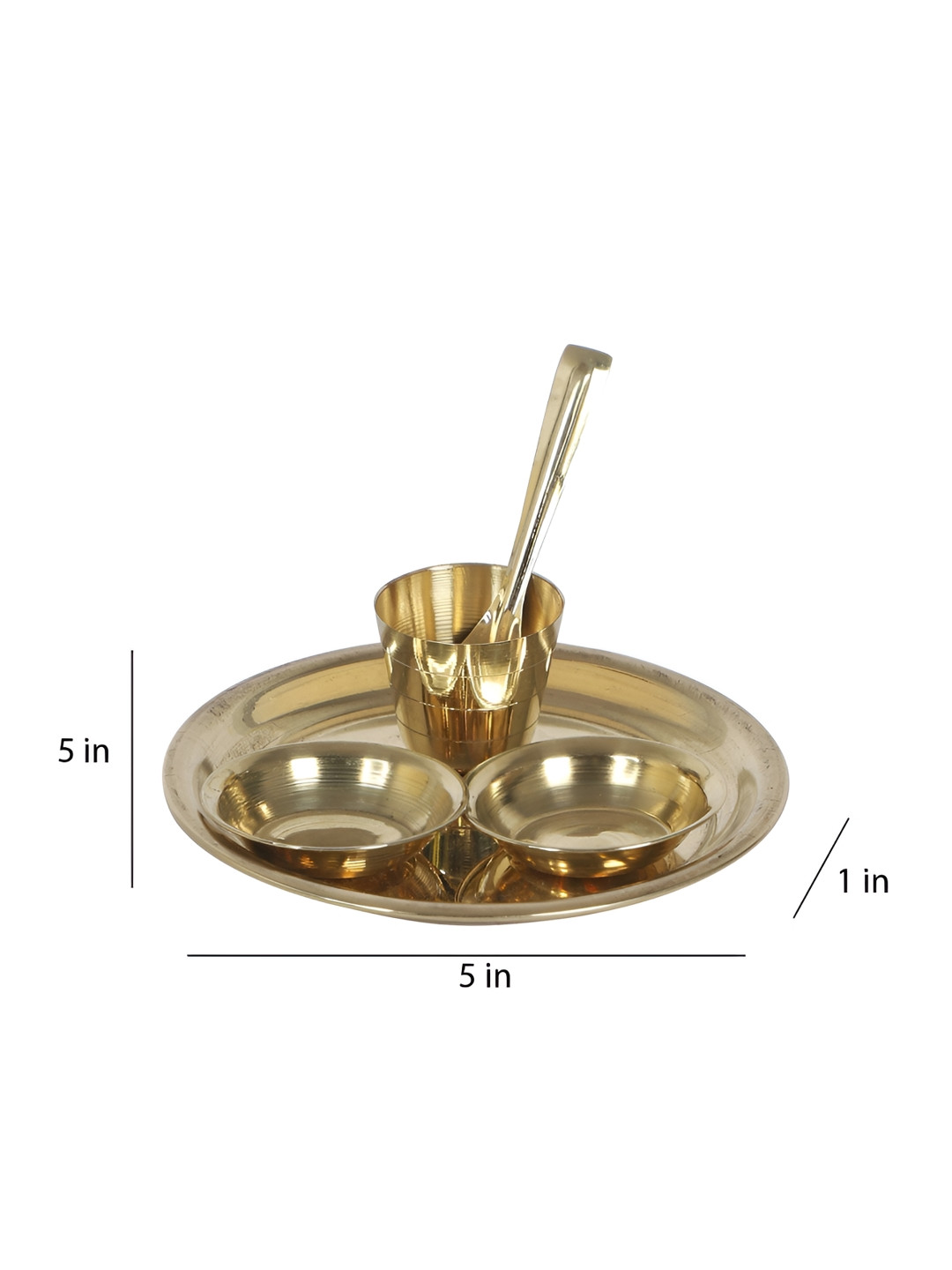 Amaya Decors Gold-Toned 4 Pieces Textured Pooja Bhog Thal