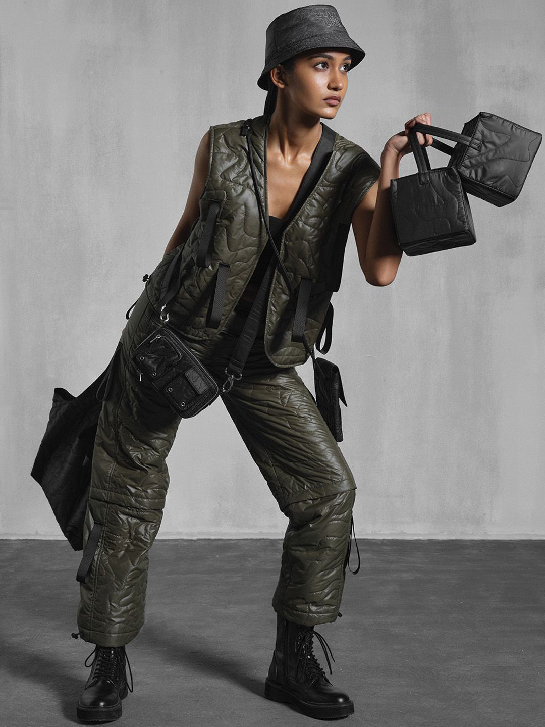 the Misnomer Adults Self Design Quilted Track Pants