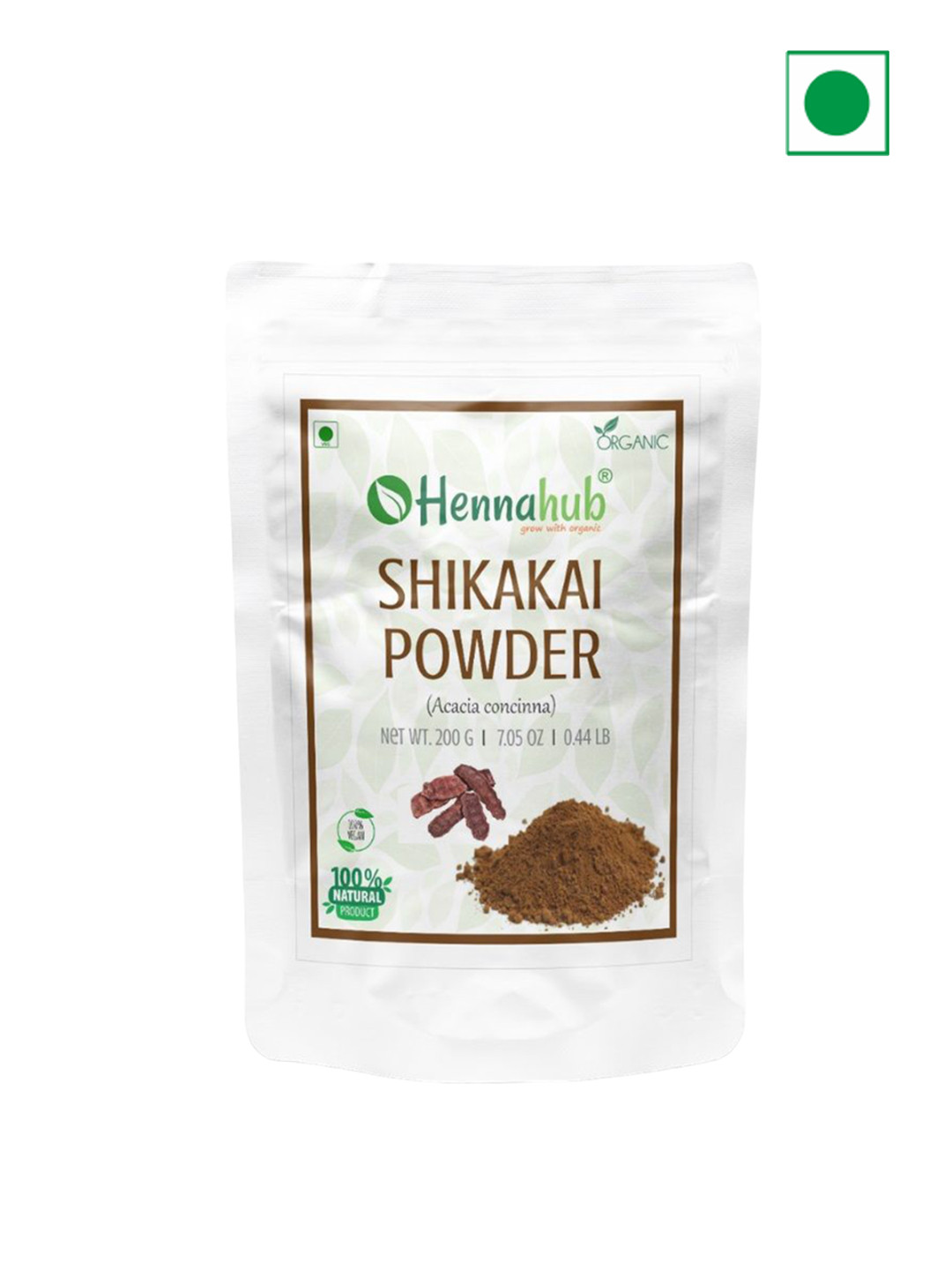 HENNAHUB Pure Shikakai Powder For Nourishing & Strengthening Hair-200g