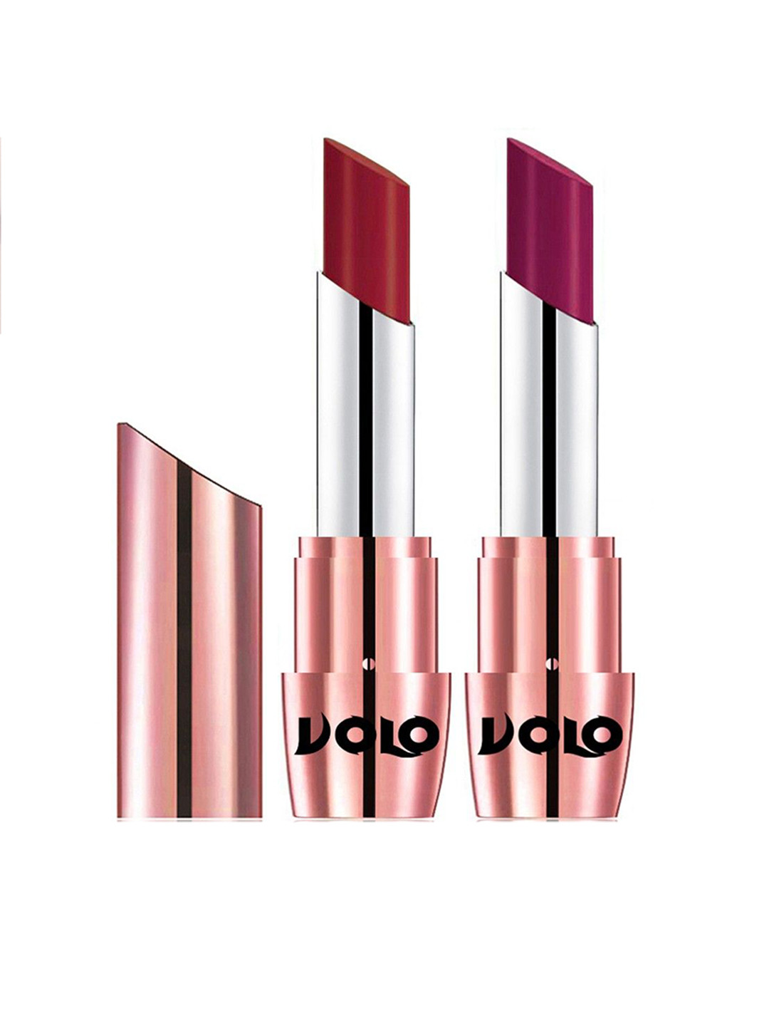 VOLO Set Of 2 Creme Matte Lipstick With Vitamin E-3.5 g Each- Magenta- 643 - Red-645
