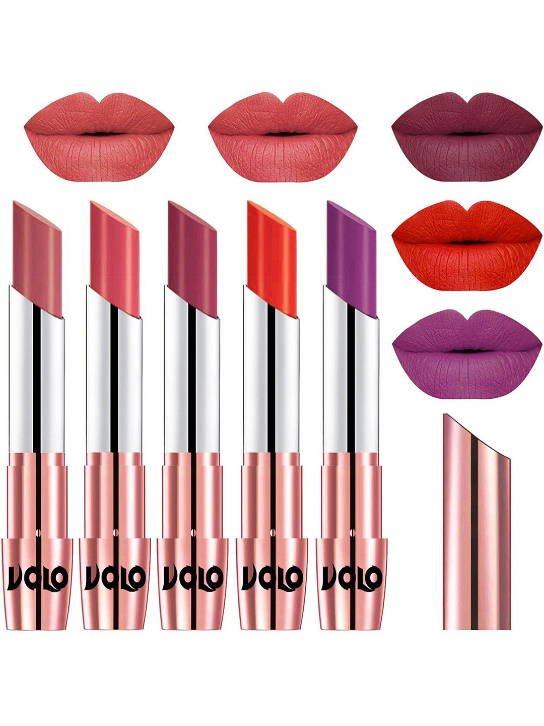 VOLO Set Of 5 Creme Matte Lipstick - 3.5 g Each - 32-37-38-39-48