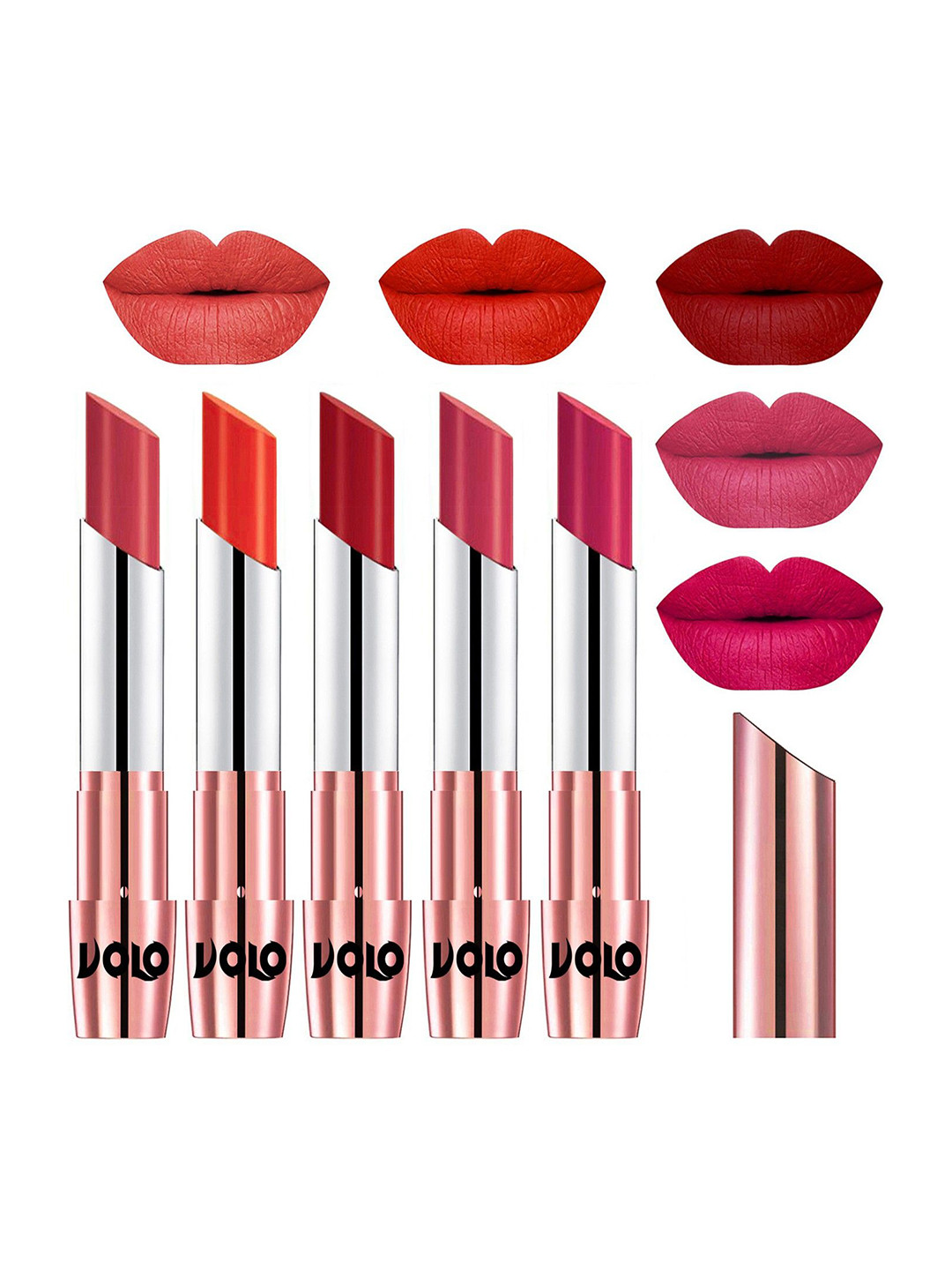 VOLO Set Of 5 Creme Matte Lipstick - 3.5g Each - 33-39-40-41-44