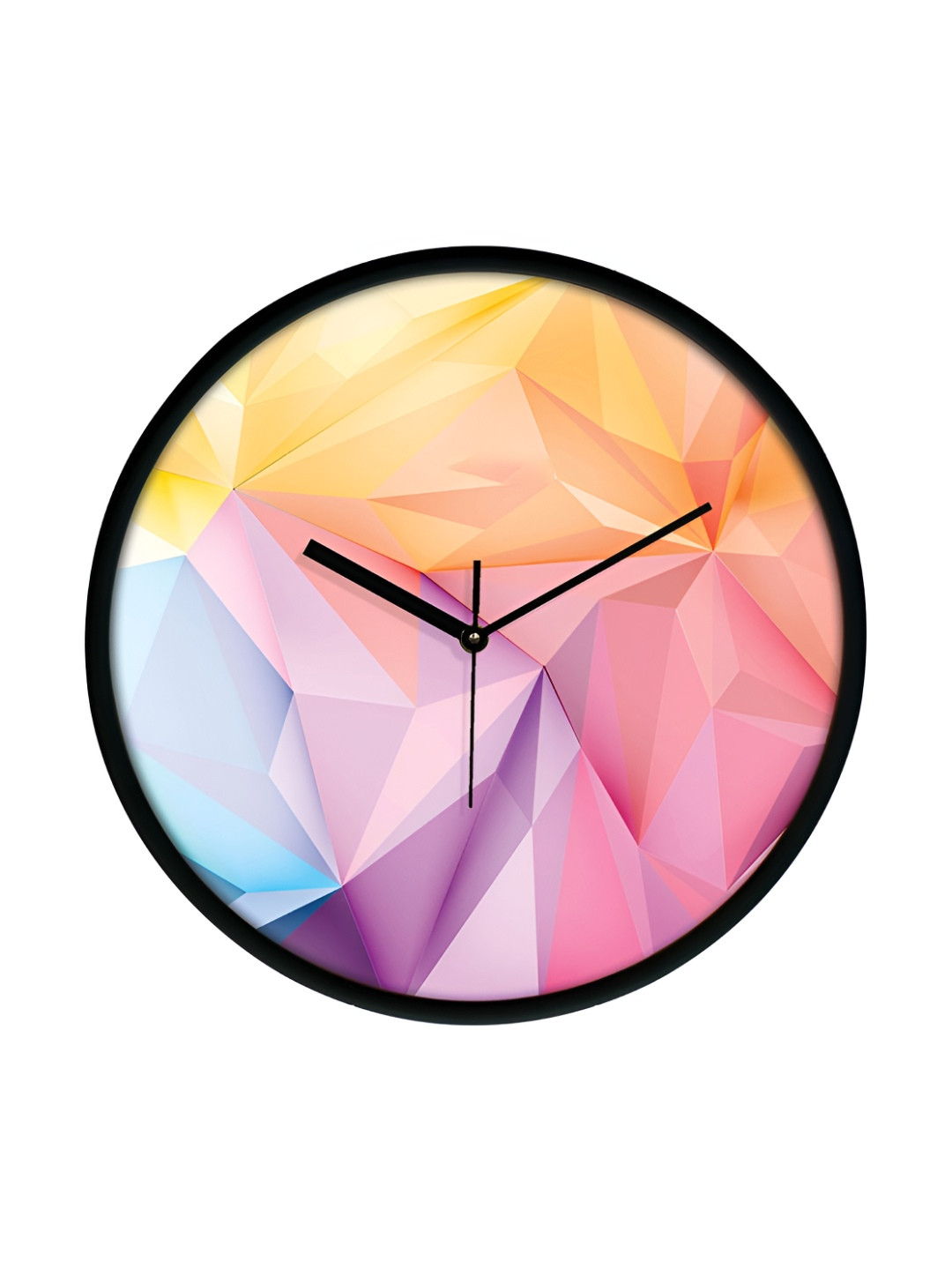 RANDOM Embossed Dial Black Plastic Silent Clock Round Battery Analogue Wall Clock-30.4cm