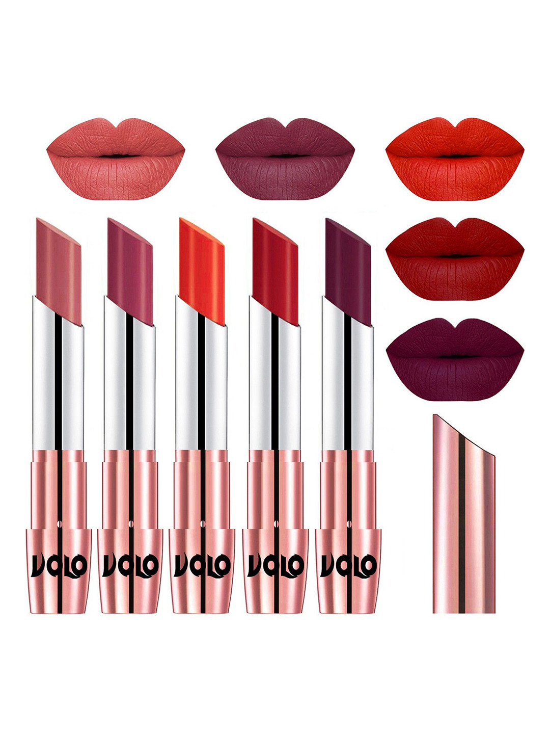 VOLO Set Of 5 Creme Matte Lipstick - 3.5g Each - 32-38-39-40-47