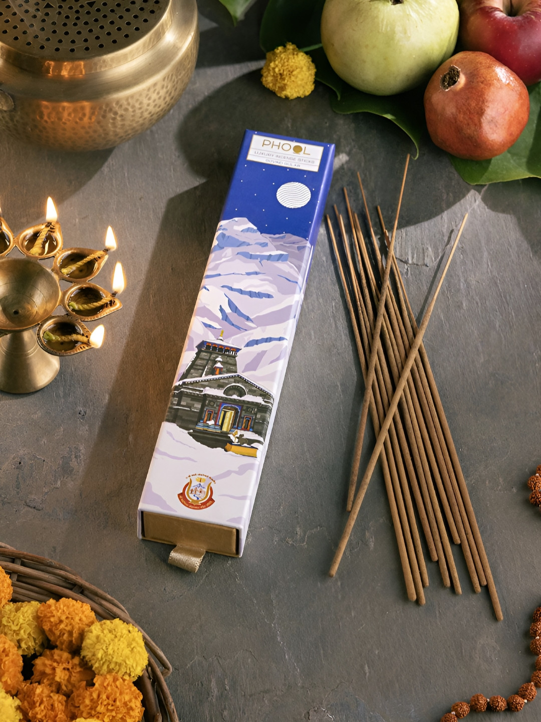 Phool Kedarnath Govind Gulab Agarbatti - 40 Pcs Incense Sticks