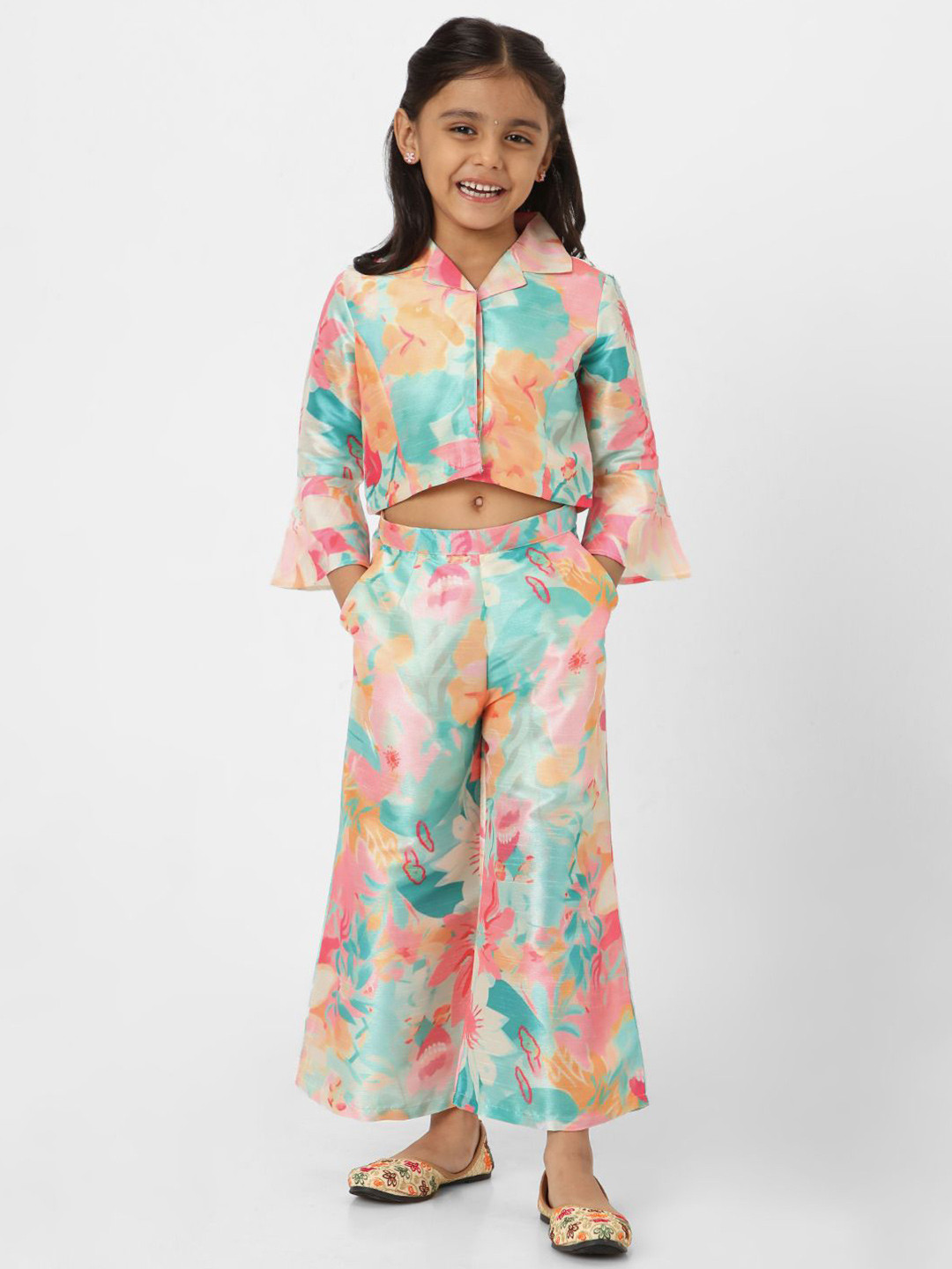 Nautinati Girls' Printed Combo Set of Top and Bottoms