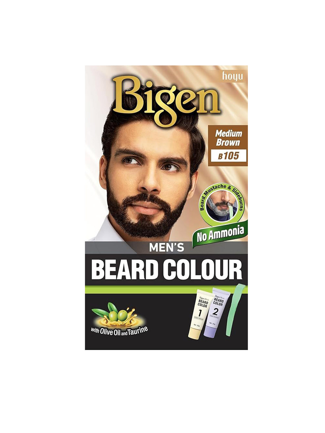 Bigen Men's Beard Color- Medium Brown 105