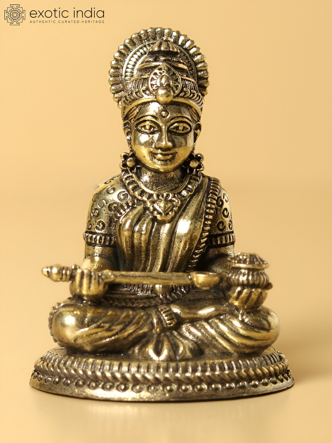 Exotic India Gold-Toned Annapurna Religious Idol Showpiece