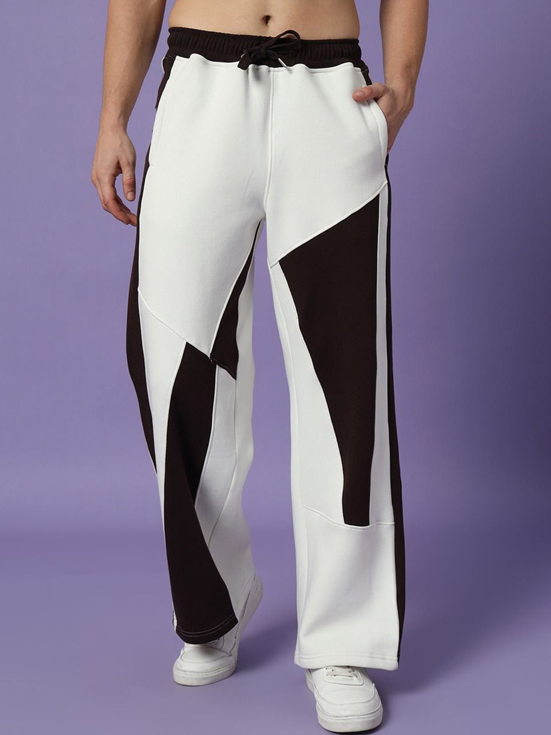 PockMAN Men Colourblocked Relaxed-Fit Antimicrobial Track Pants