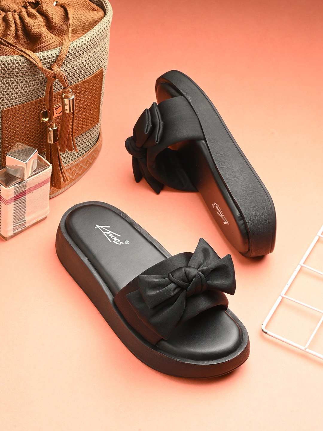 knoos Women Flatform Sandals with Bows