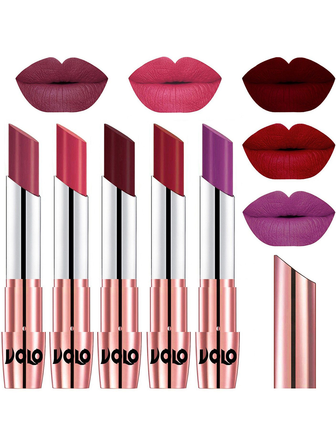 VOLO Set Of 5 Creme Matte Lipstick - 3.5g Each - 31-41-42-43-48