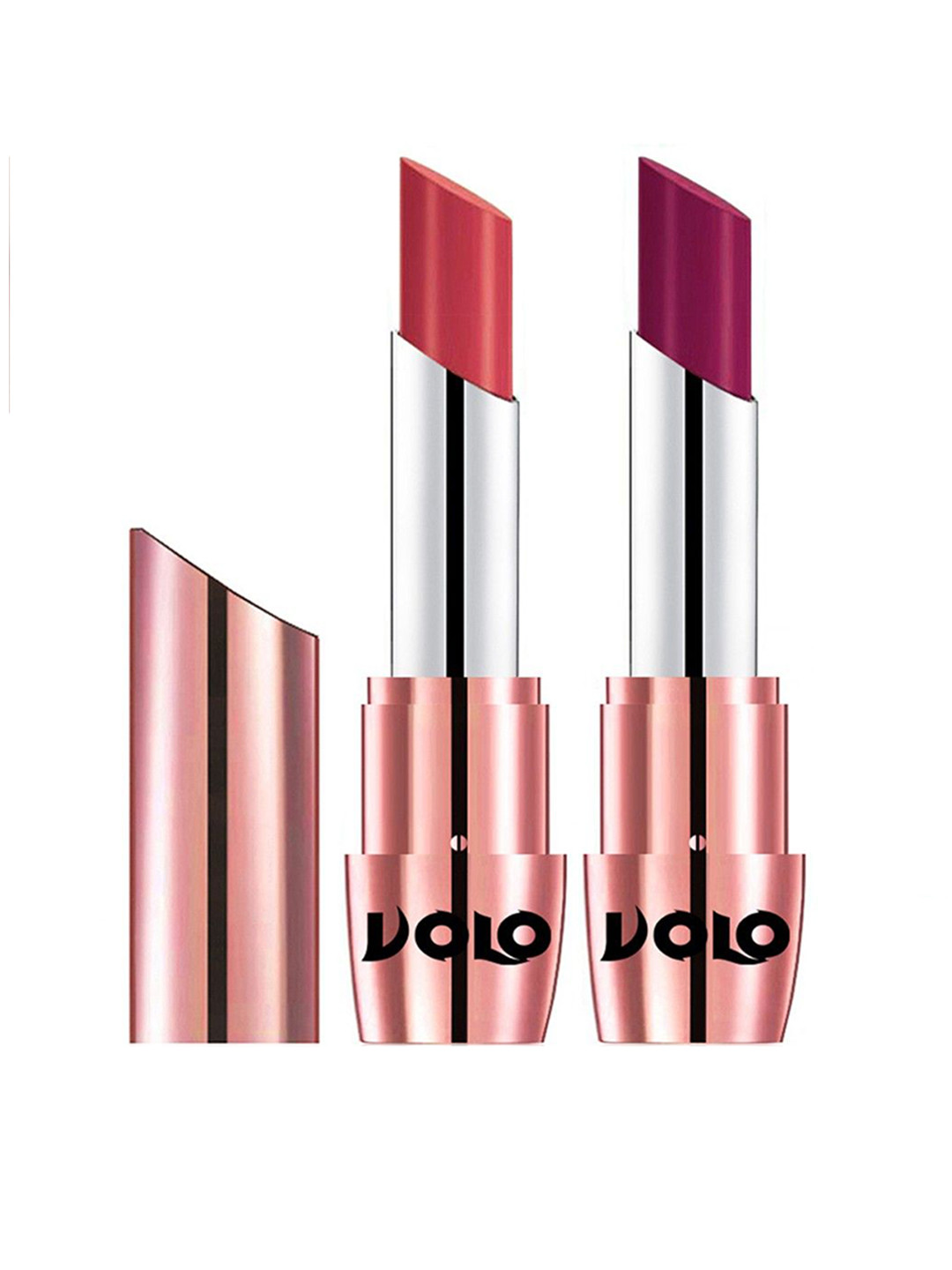 VOLO Set Of 2 Creme Matte Lipstick 3.5g Each - Magenta 633-Peach 645