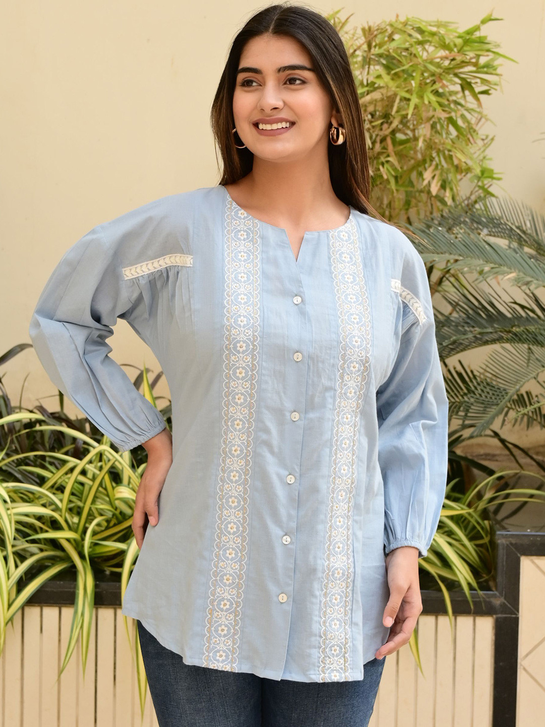 FUBAR Women Solid Round Neck Pure Cotton Top