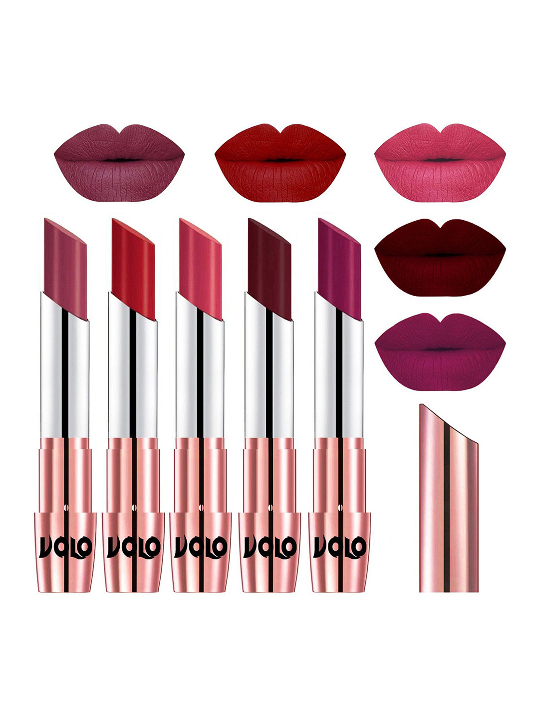 VOLO Set Of 5 Creme Matte Lipstick - 3.5 g Each - 31-40-41-42-45