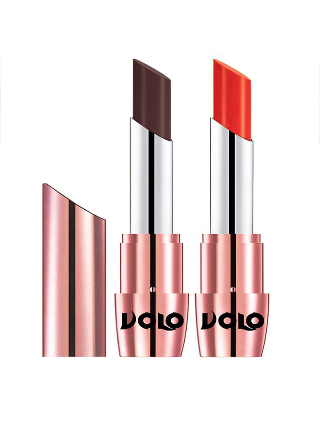 VOLO Set Of 2 Creme Matte Lipstick- 3.5g- Coral-Chocolate-635-639