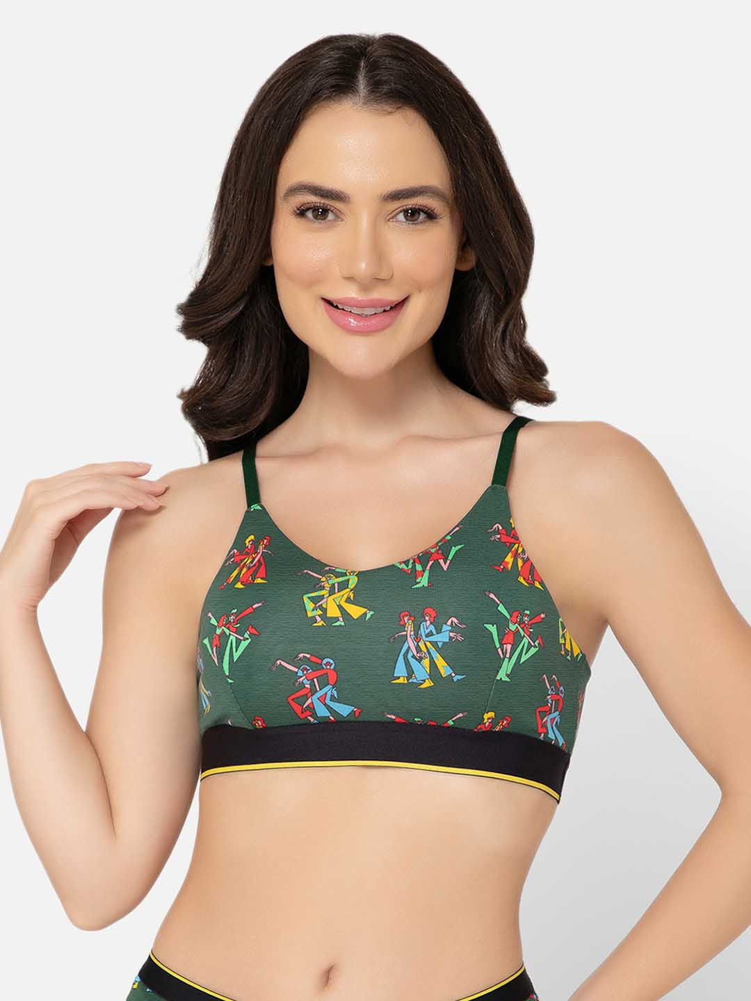 bummer Graphic Printed Full Coverage Dry Fit Super Support T-shirt Bra-All Day Comfort