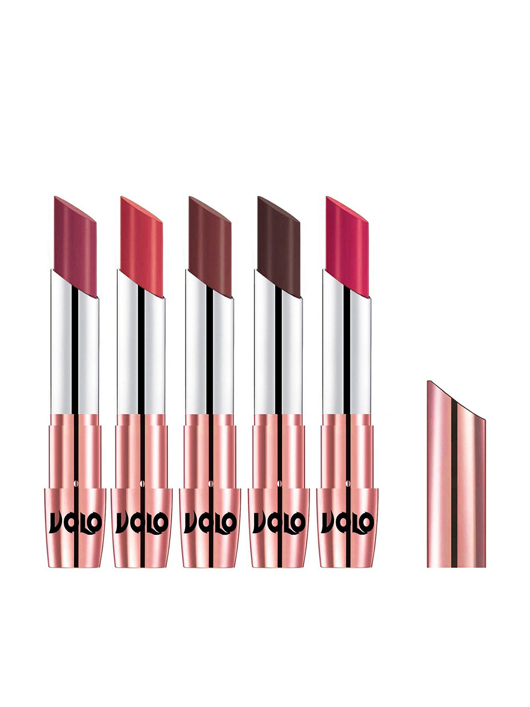 VOLO Set Of 5 Creme Matte Lipstick 3.5gEach - Cherry31-Peach33-Coffee34-Chocolate35-Pink44